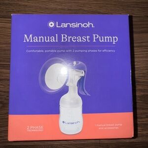 Lansinoh Manual Breast Pump - Blue and Orange
